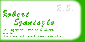 robert szaniszlo business card